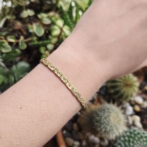 Vintage Dainty Gold Nugget Bracelet Chain